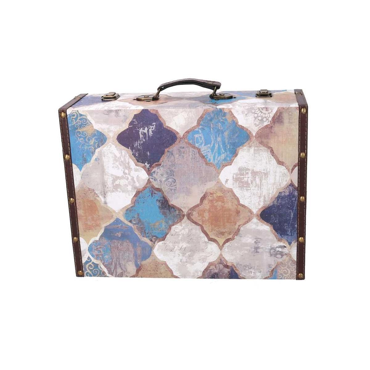 Valigia Ecopelle Set pz.3 Blu Marocco Rettangolare cm.40x14h30 | Vacchetti