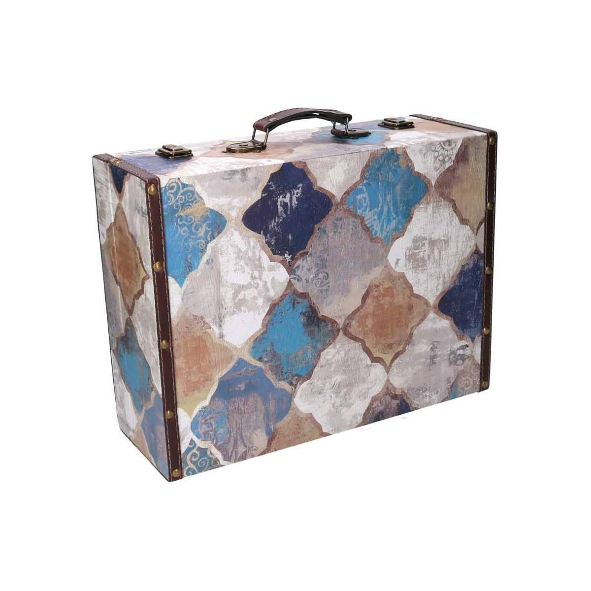 Valigia Ecopelle Set pz.3 Blu Marocco Rettangolare cm.40x14h30 | Vacchetti