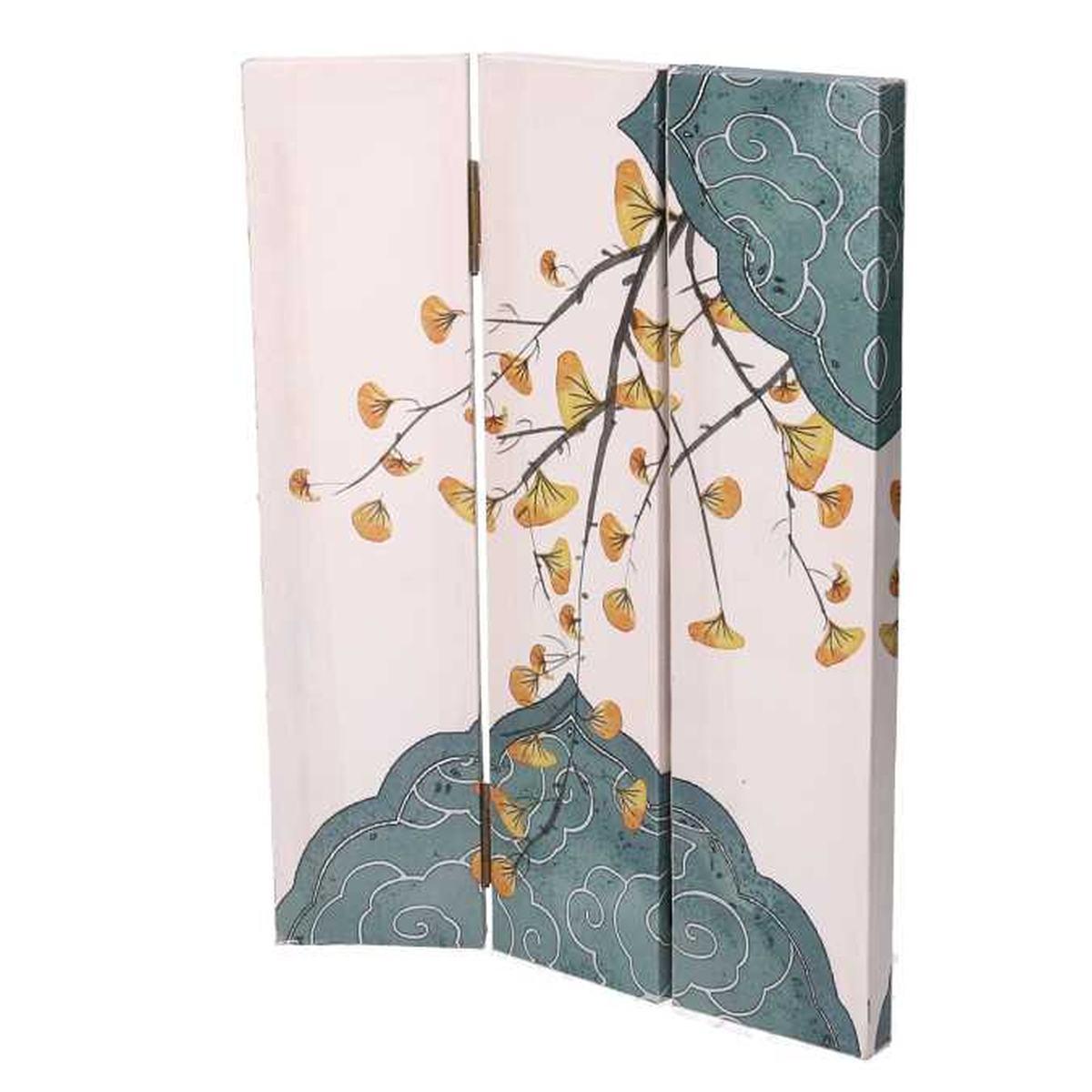 Paravento Stampa Rami Beige 3 Ante Rettangolare cm.120,6x2,5h180 | Vacchetti