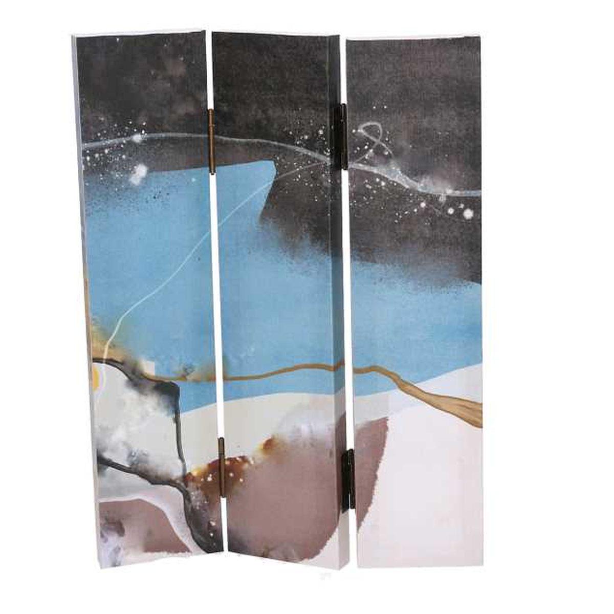 Paravento Stampa Astratto Azzurro 3 Ante Rettangolare cm.120,6x2,5h180 | Vacchetti