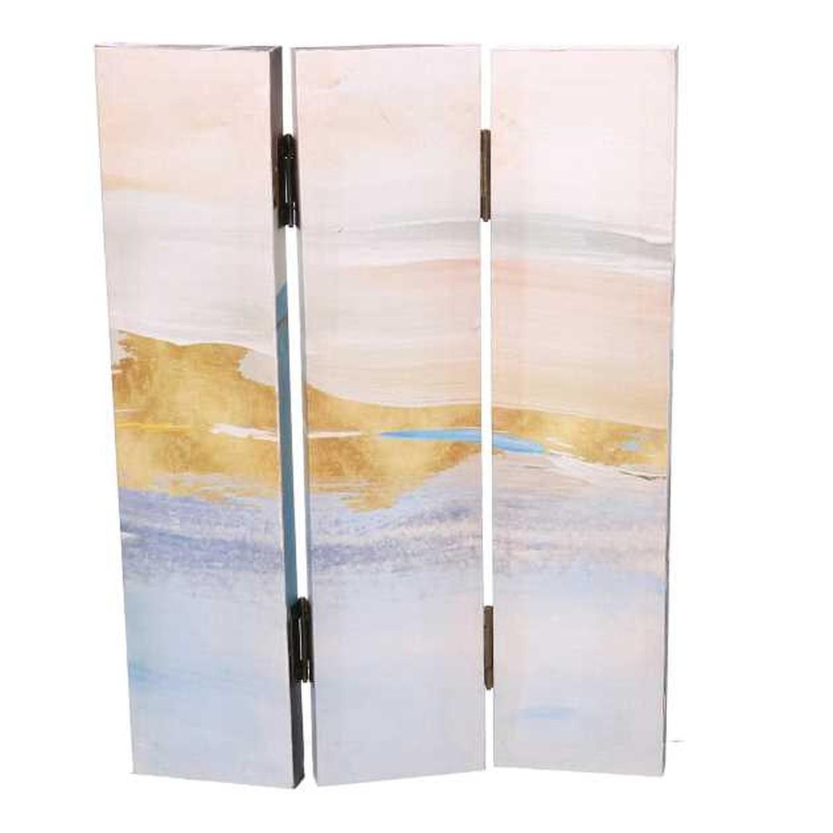 Paravento Stampa Astratto Azzurro 3 Ante Rettangolare cm.120,6x2,5h180 | Vacchetti