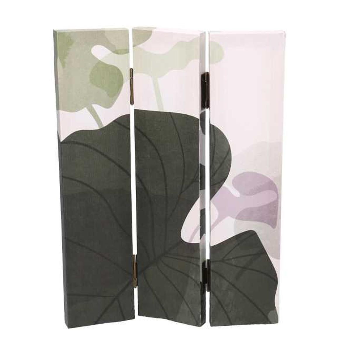 Paravento Stampa Foglie Verde 3 Ante Rettangolare cm.120,6x2,5h180 | Vacchetti