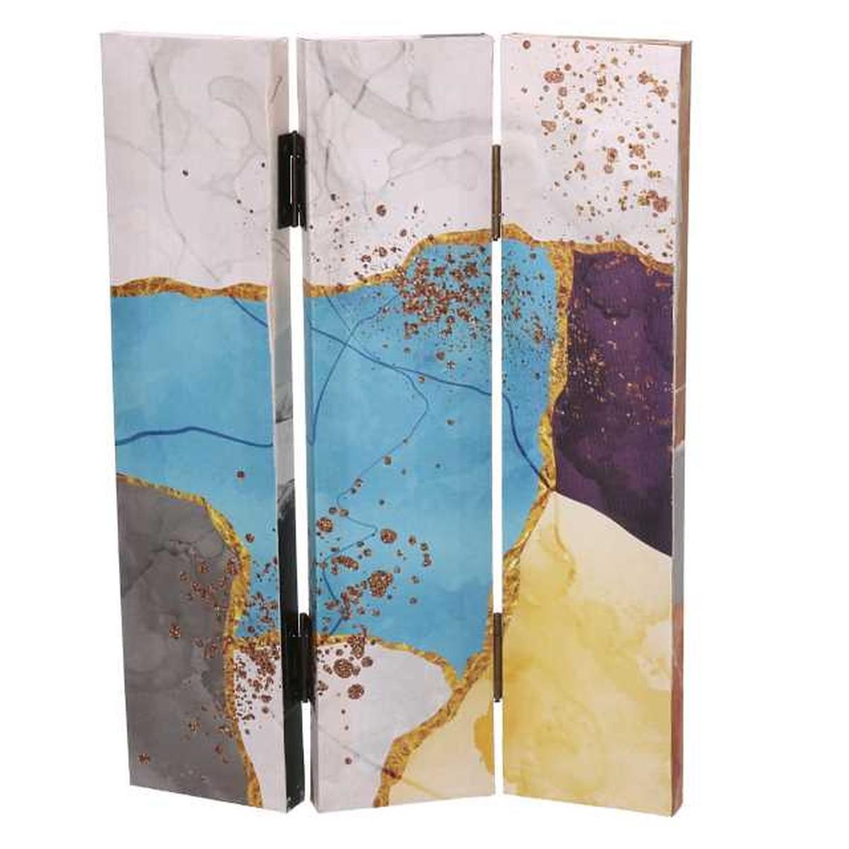 Paravento Stampa Effetto Marmo Multicolor 3 Ante Rettangolare cm.120,6x2,5h180 | Vacchetti