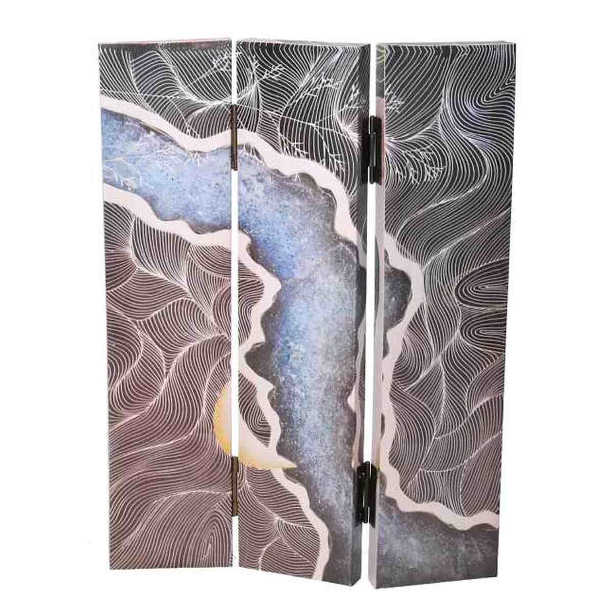 Paravento Stampa Effetto Colline Multicolor 3 Ante Rettangolare cm.120,6x2,5h180 | Vacchetti