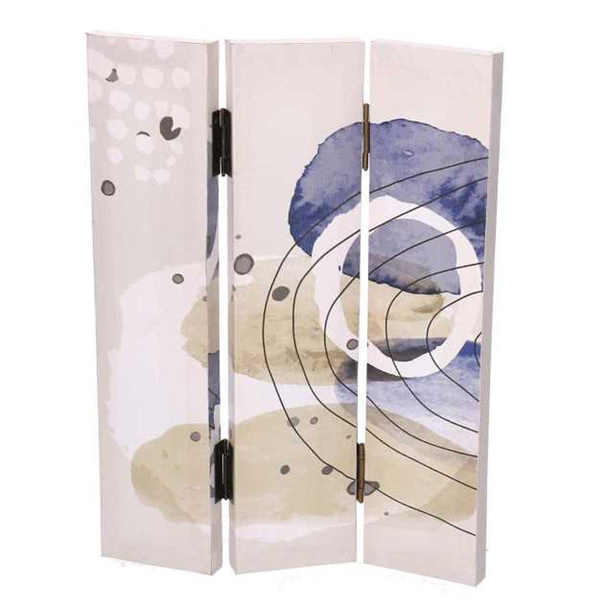 Paravento Stampa Cerchi Bianco Blu 3 Ante Rettangolare cm.120,6x2,5h180 | Vacchetti