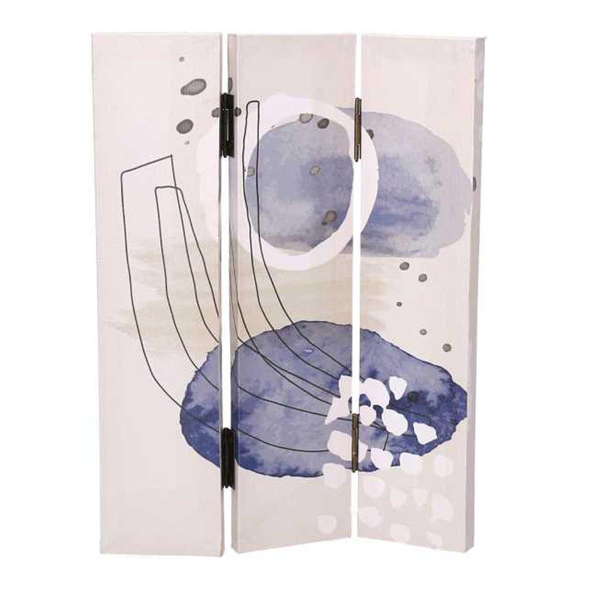 Paravento Stampa Cerchi Bianco Blu 3 Ante Rettangolare cm.120,6x2,5h180 | Vacchetti