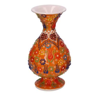 Vaso Ceramica Arancione Cm.Ø12H25