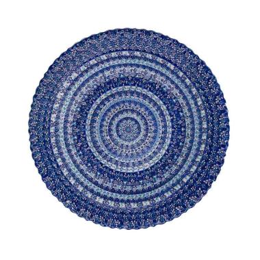 Centrotavola Ceramica Blu Tondo Cm.Ø40H4