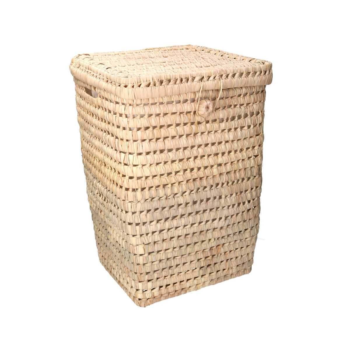 Cestone Paglia Naturale Quadro cm.36x36h50 | Vacchetti