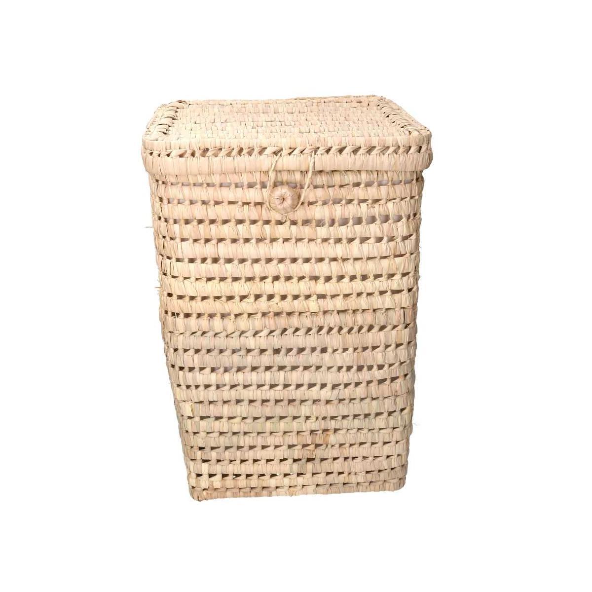 Cestone Paglia Naturale Quadro cm.36x36h50 | Vacchetti