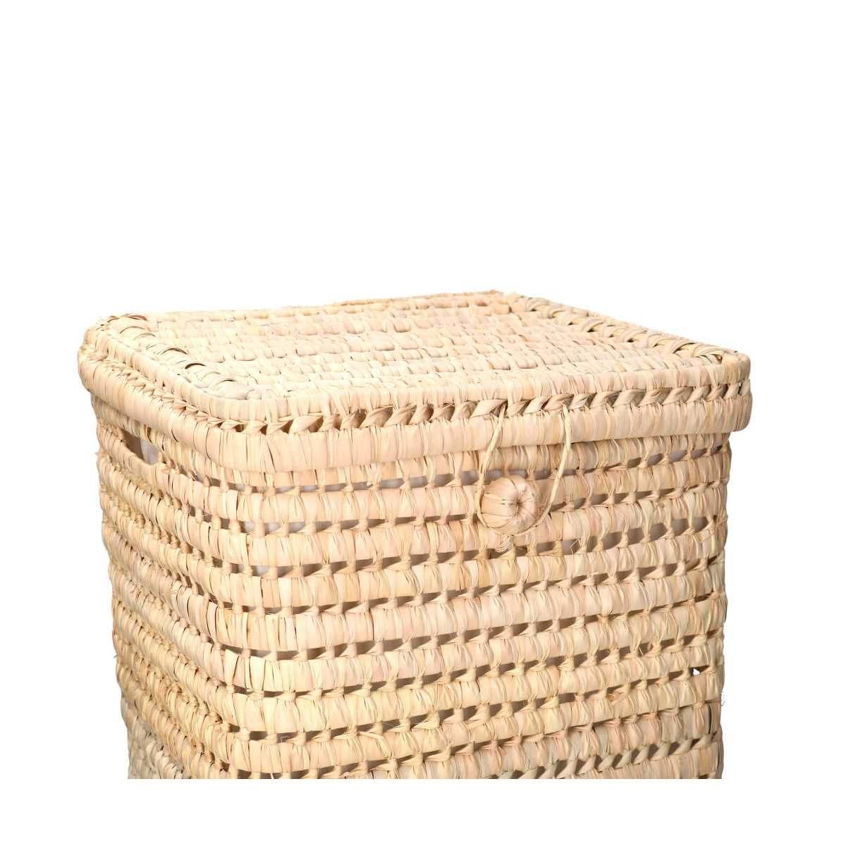 Cestone Paglia Naturale Quadro cm.36x36h50 | Vacchetti