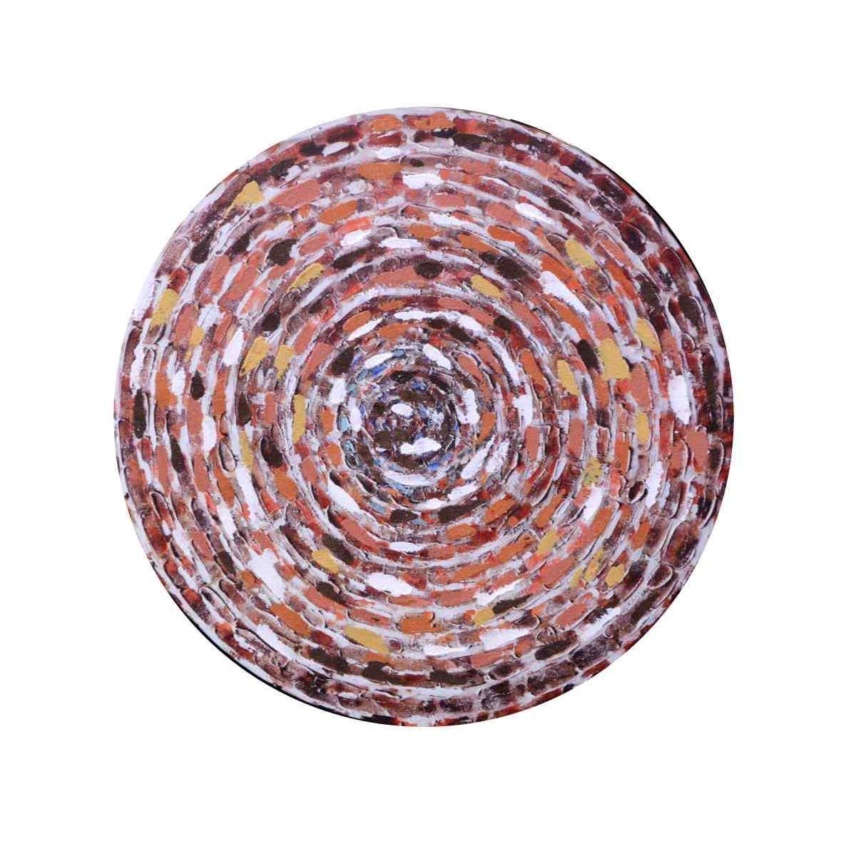 Quadro Legno Astratto Arancione Tondo cm.Ã?60h2,5 | Vacchetti