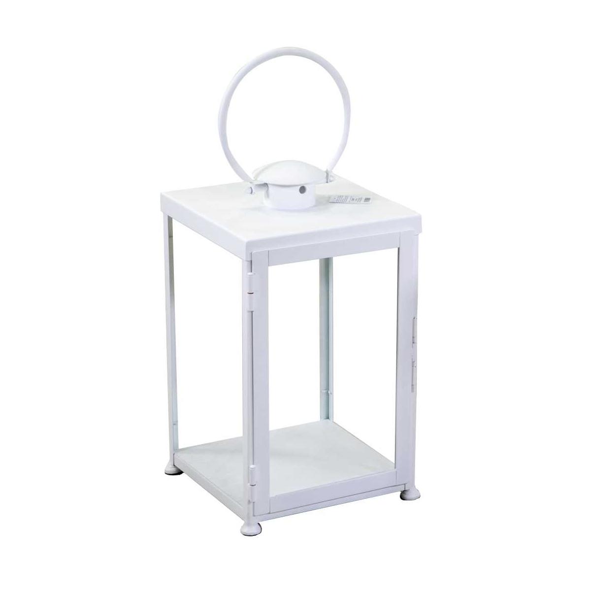 Lanterna Metallo Bianco Quadro cm.30x30h55/72 | Vacchetti