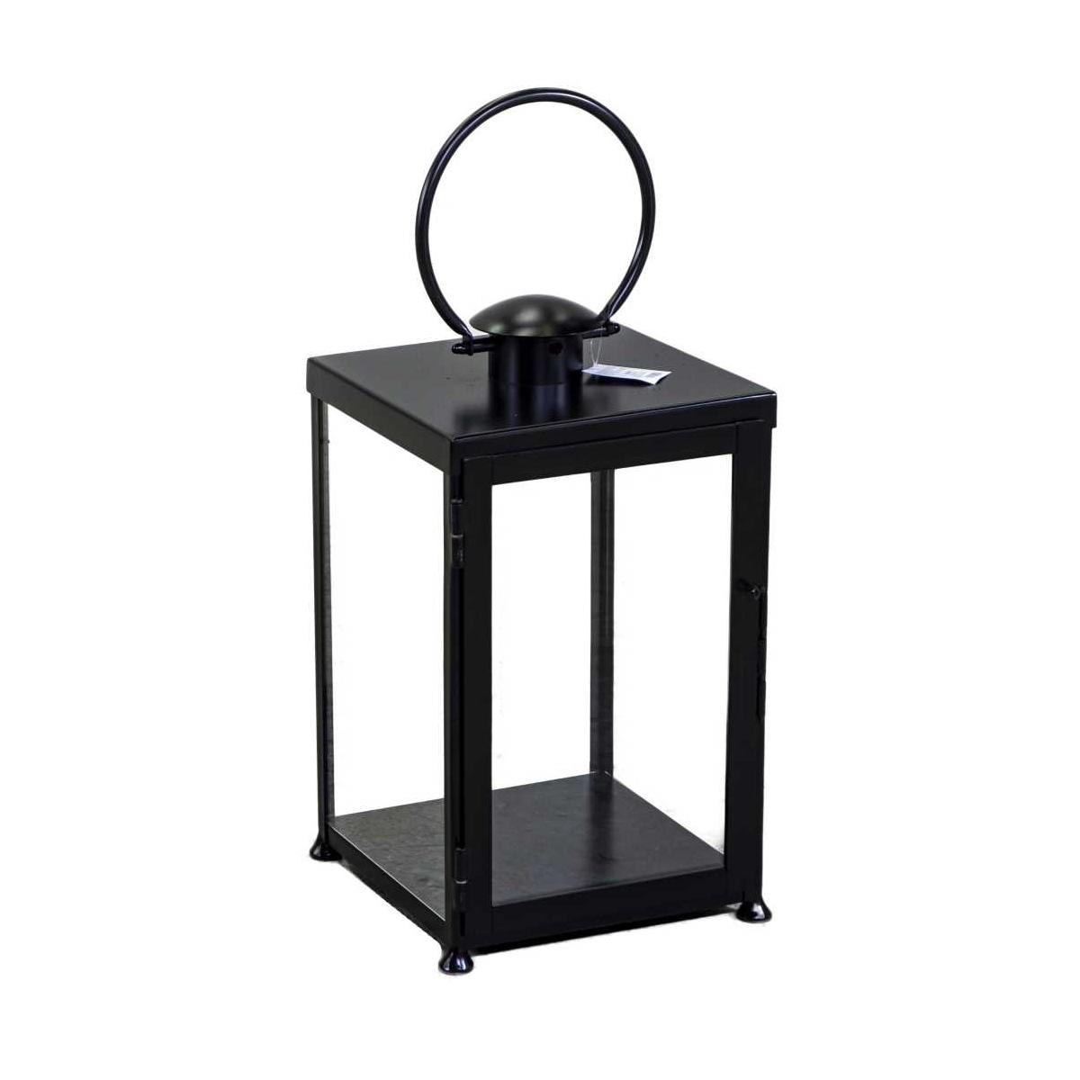 Lanterna Metallo Nero Quadro cm.30x30h55/72 | Vacchetti