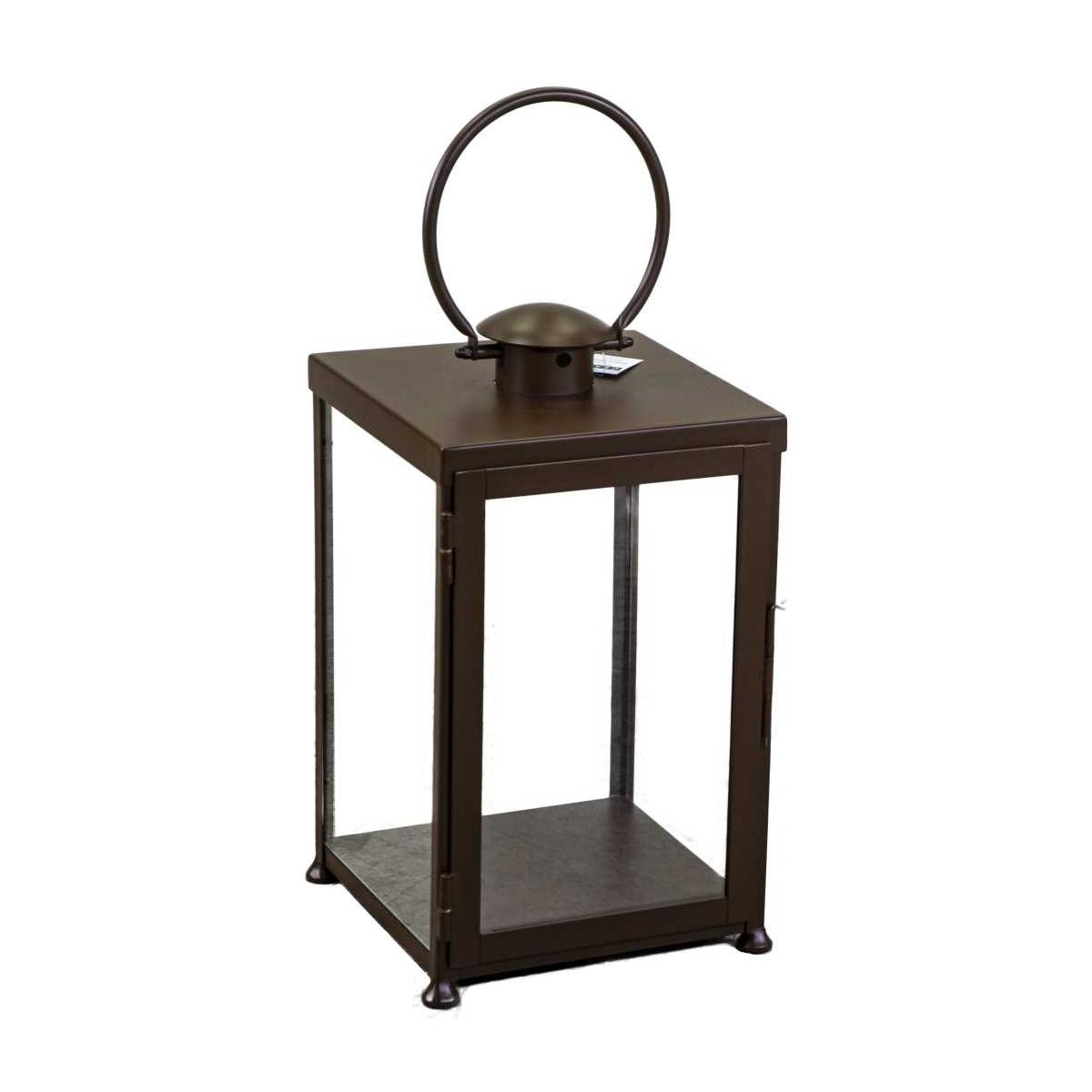 Lanterna Metallo Bronzo Quadro cm.30x30h55/72 | Vacchetti