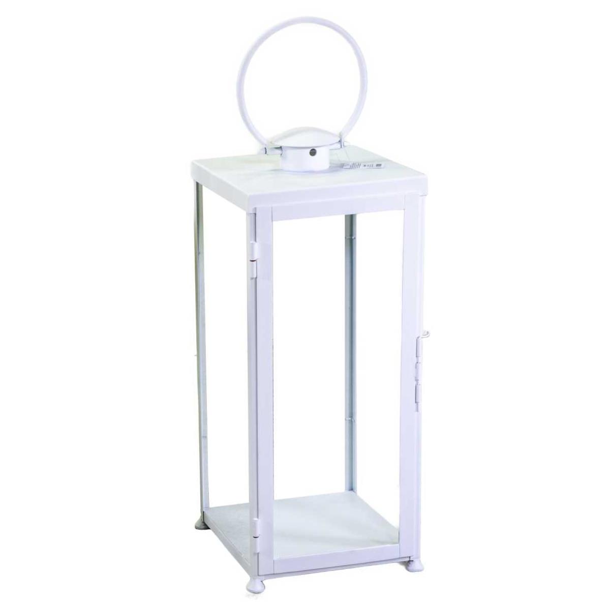 Lanterna Metallo Bianco Quadro cm.30x30h73/95 | Vacchetti