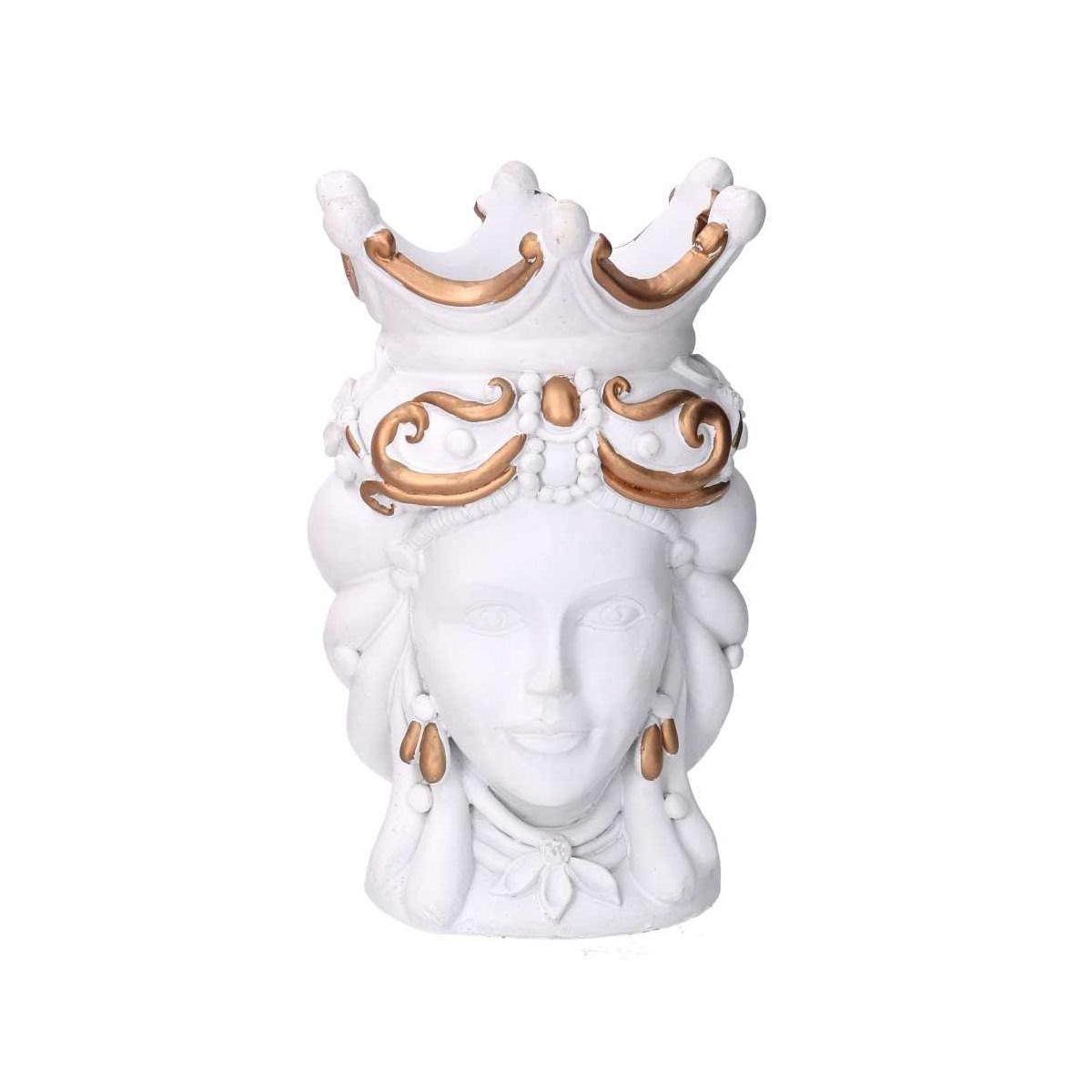 Portavaso Resina Busto Regina Bianco cm.14x14,5h26 | Vacchetti