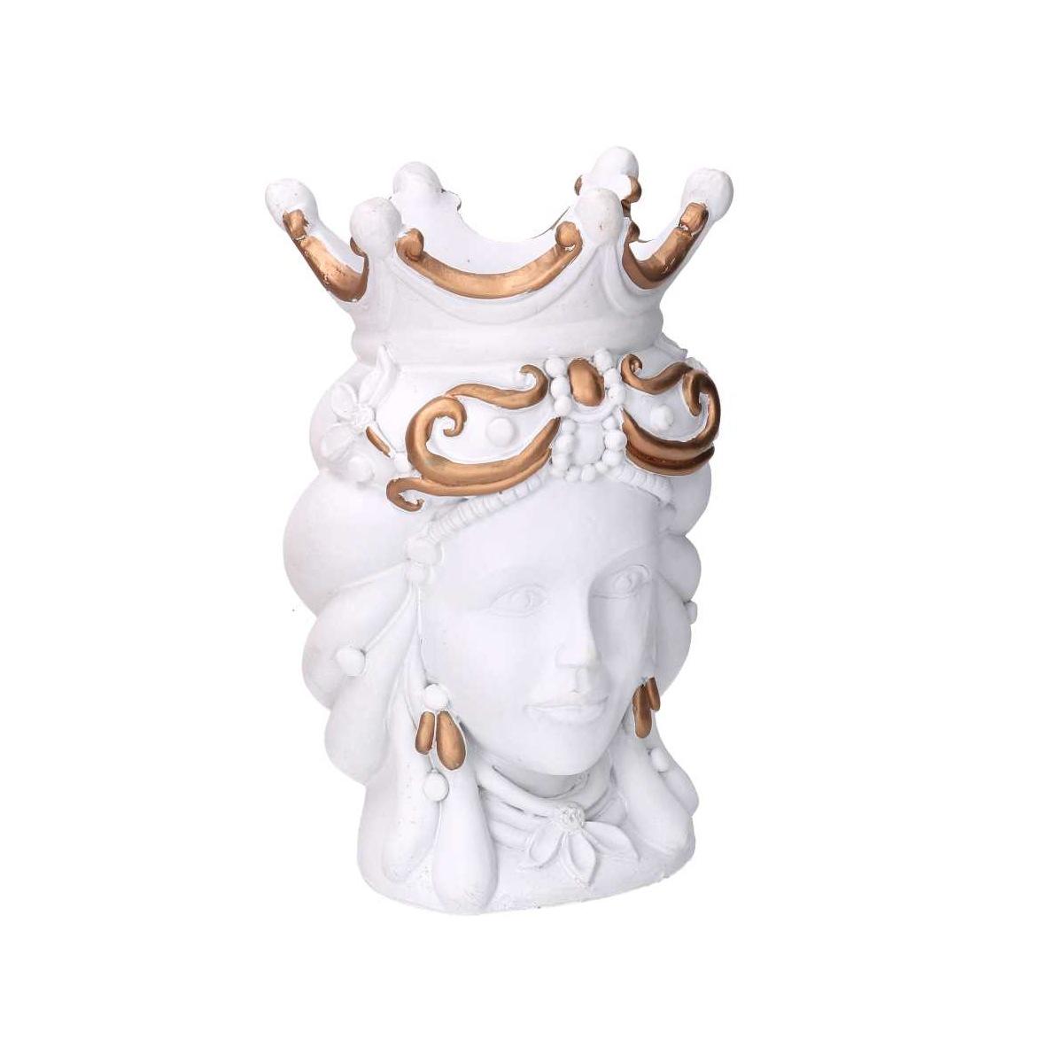 Portavaso Resina Busto Regina Bianco cm.14x14,5h26 | Vacchetti