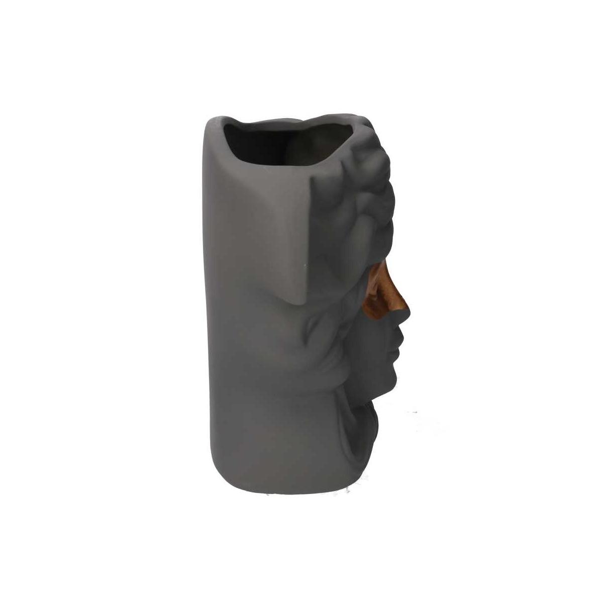 Portavaso Ceramica Busto Grigio cm.27x13,5h23 | Vacchetti