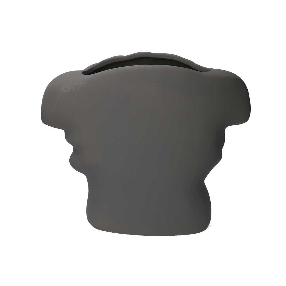 Portavaso Ceramica Busto Grigio cm.27x13,5h23 | Vacchetti