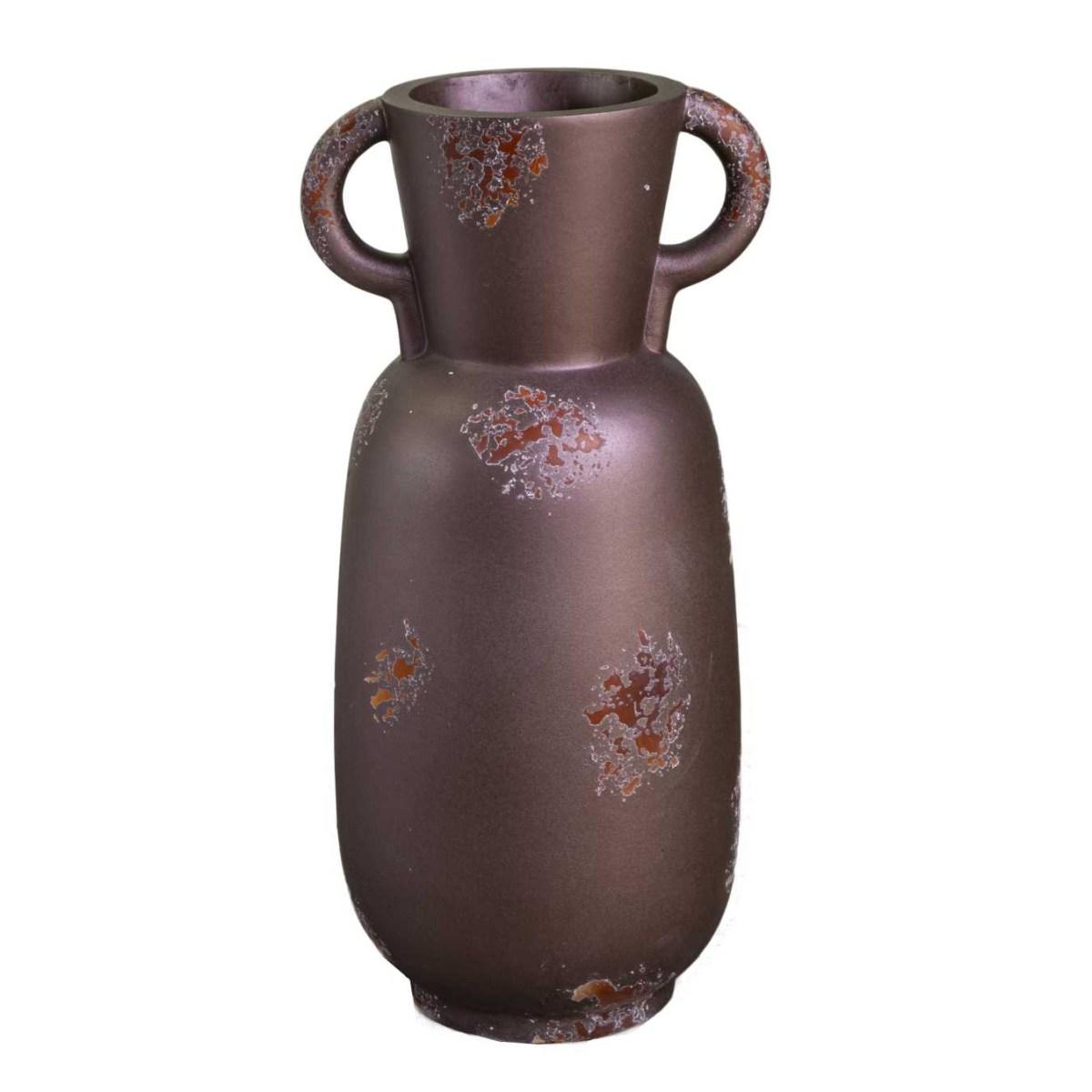 Portavaso Resina con Maniglie Marrone cm.43,5x40h91 | Vacchetti