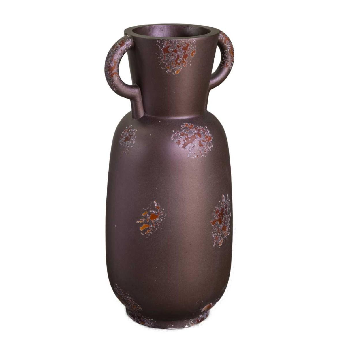 Portavaso Resina con Maniglie Marrone cm.43,5x40h91 | Vacchetti