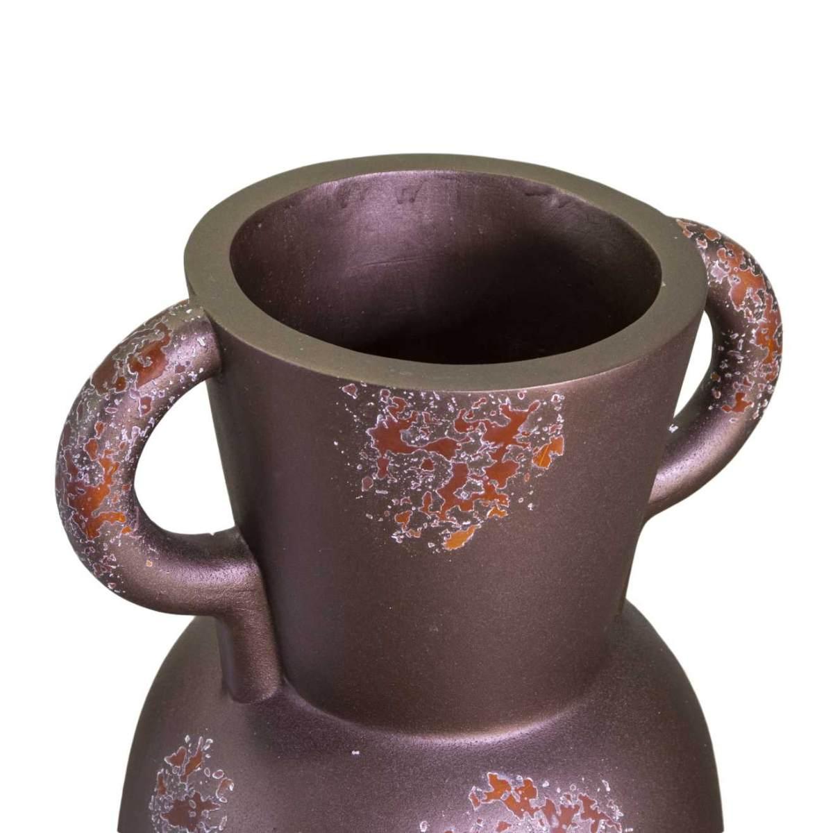 Portavaso Resina con Maniglie Marrone cm.43,5x40h91 | Vacchetti