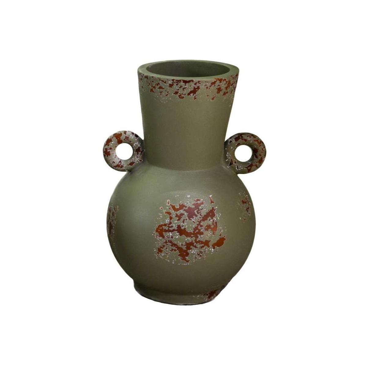 Portavaso Resina con Maniglie Verde cm.47x43h69 | Vacchetti