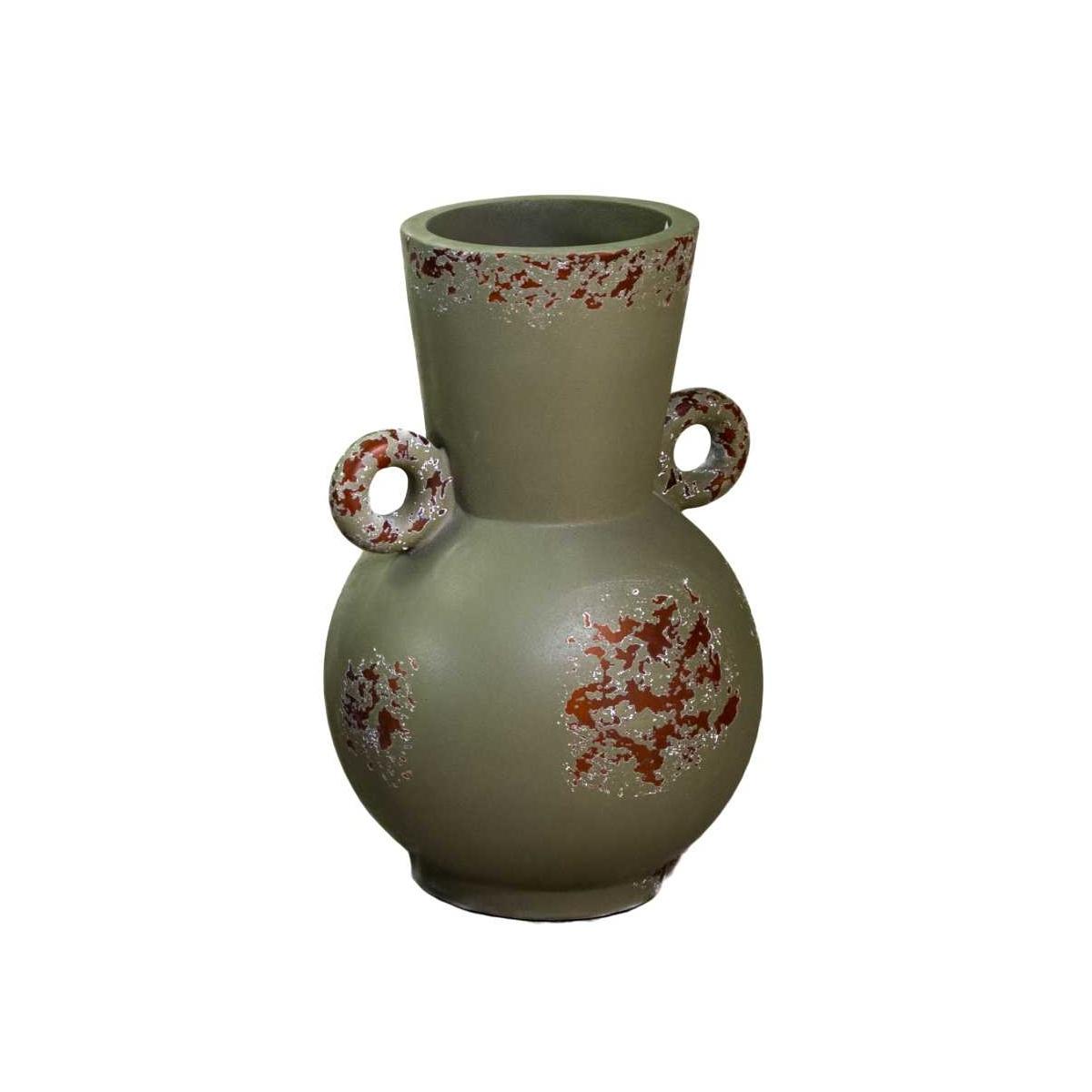 Portavaso Resina con Maniglie Verde cm.47x43h69 | Vacchetti