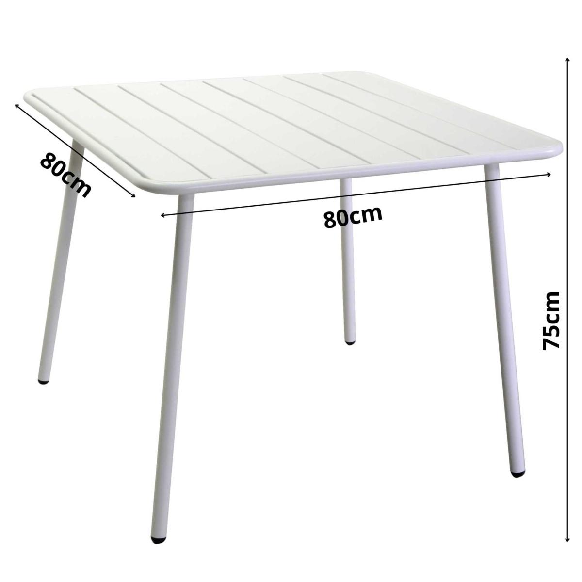 Tavolo Metallo Rovigo Bianco Quadro cm.80x80h72 | Vacchetti