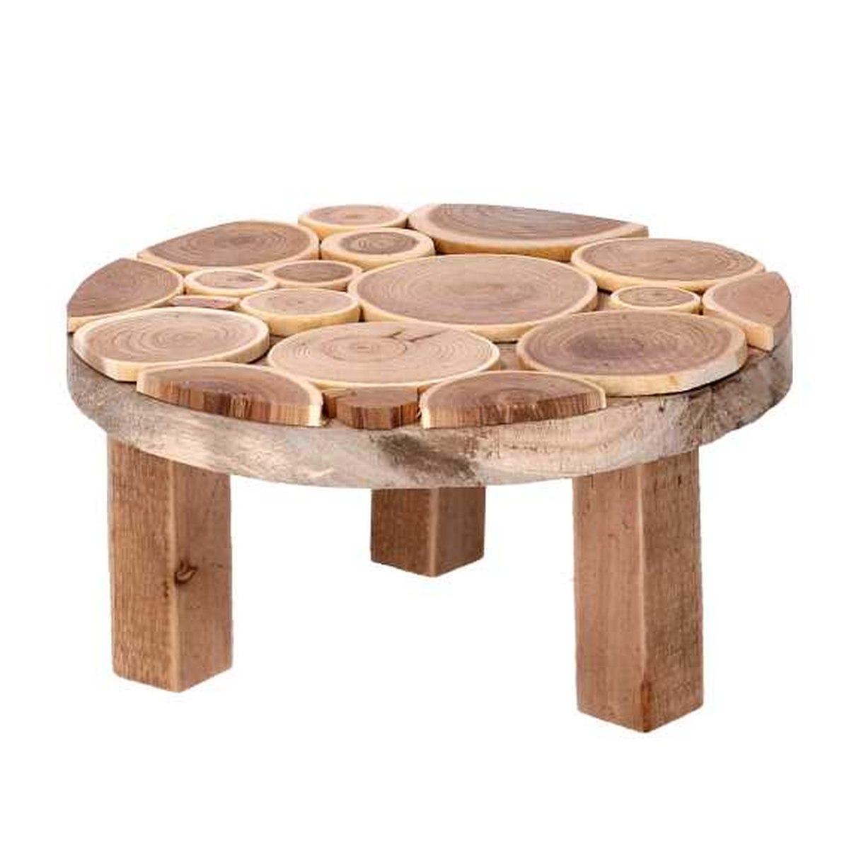 Portacandele Legno Naturale Tondo cm.Ã?20h10 | Vacchetti