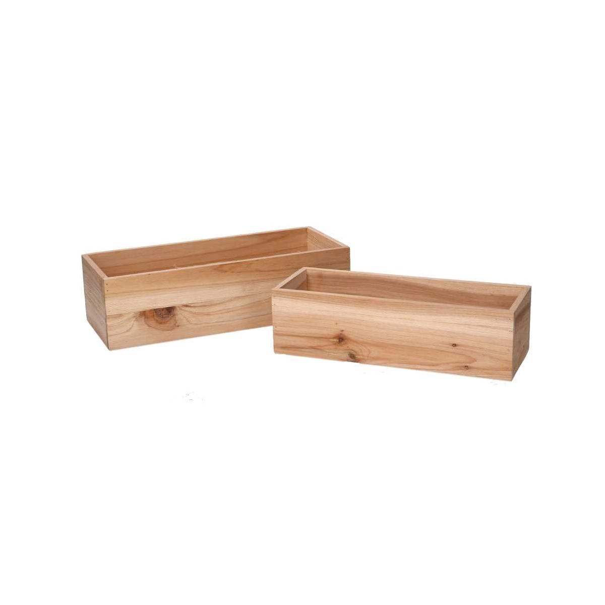 Cassetto Legno Set pz.2 Naturale Rettangolare cm.32x13h9 | Vacchetti