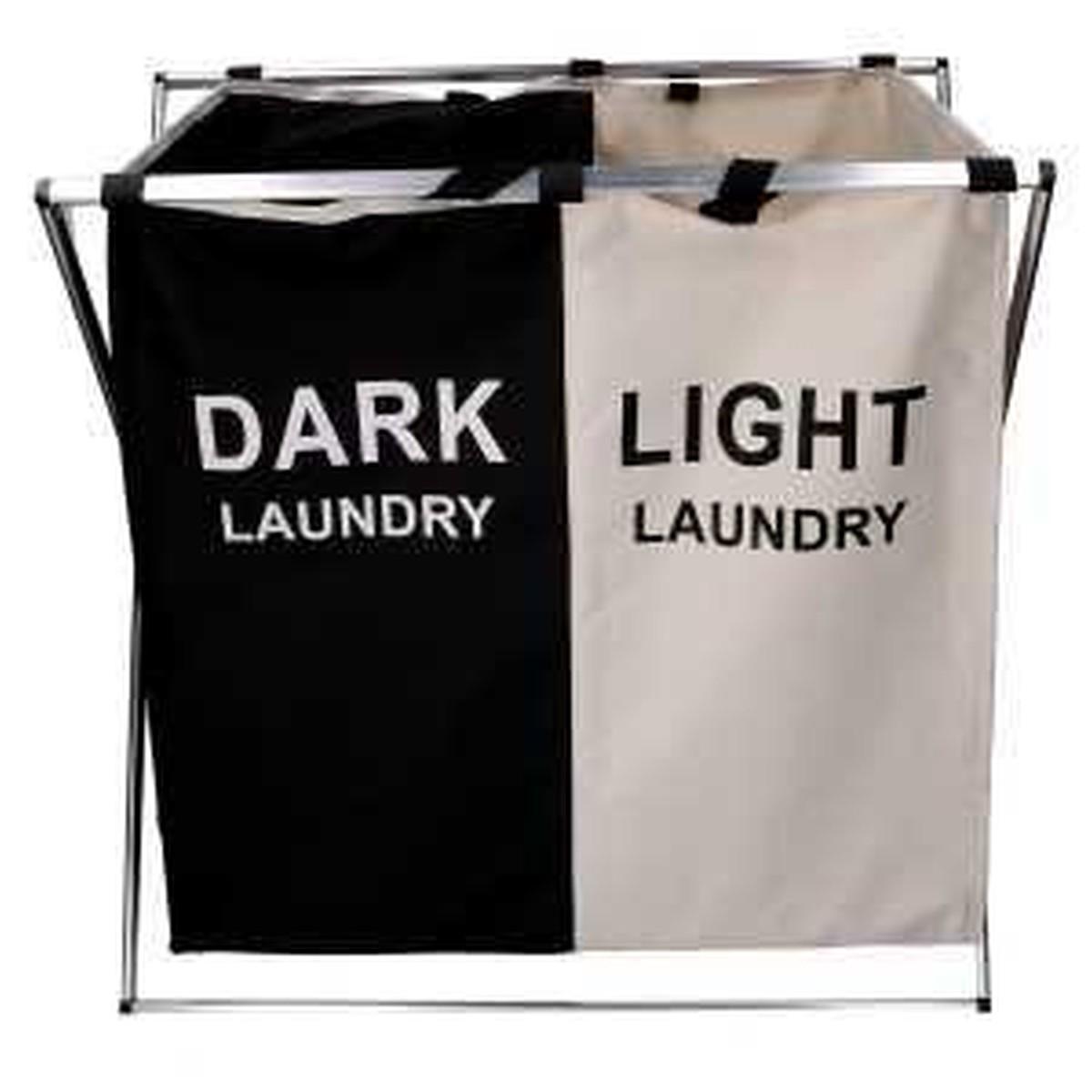 Cestone Tessuto Bianco Nero Doppio Pieghevole cm.60x39h60 | Vacchetti