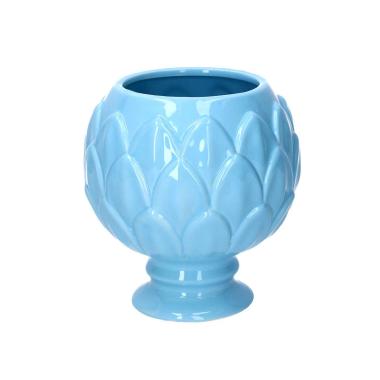 Vaso Calice Ceramica Azzurro Cm.Ø20,5H21,5
