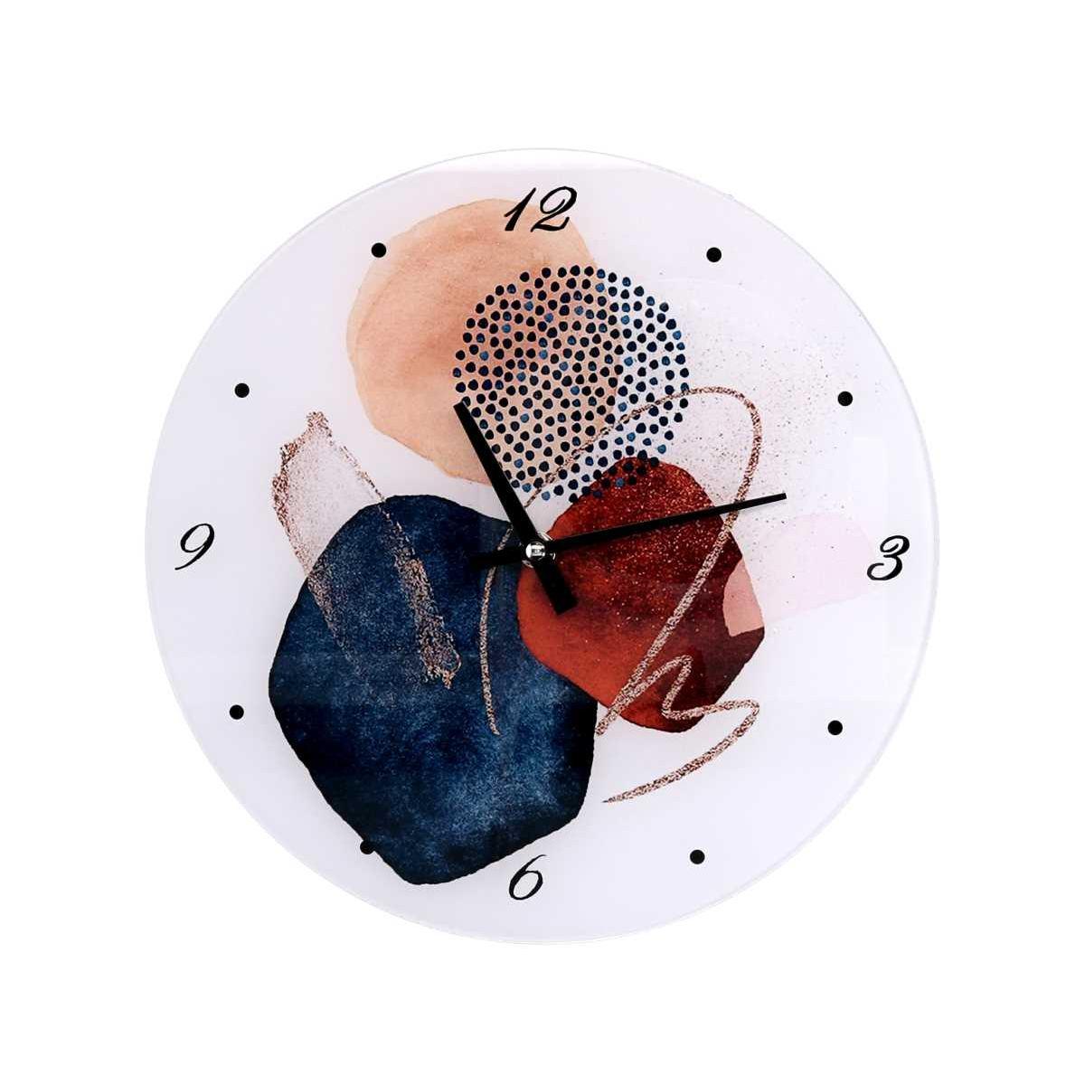 Orologio Vetro Astratto Bianco Tondo cm.Ã?30x4 | Vacchetti