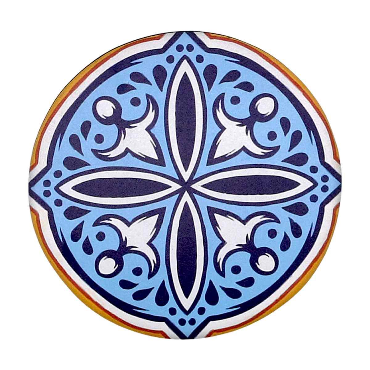 Mattonella Legno Set 4pz. Assortiti Azzurro Tondo cm.Ã˜20x0,5 | Vacchetti