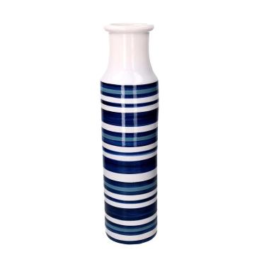Vaso Ceramica Bianco Azzurro Cm.Ø16/18H62