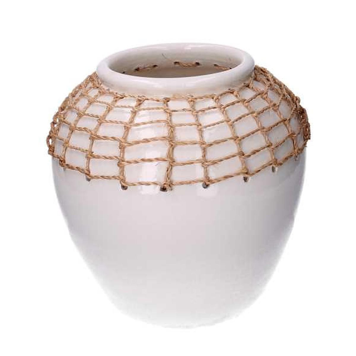 Vaso Ceramica Rete Bianco cm.Ã?25,5h25,5 | Vacchetti
