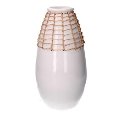 Vaso Ceramica Rete Bianco Cm.Ø20,5H38