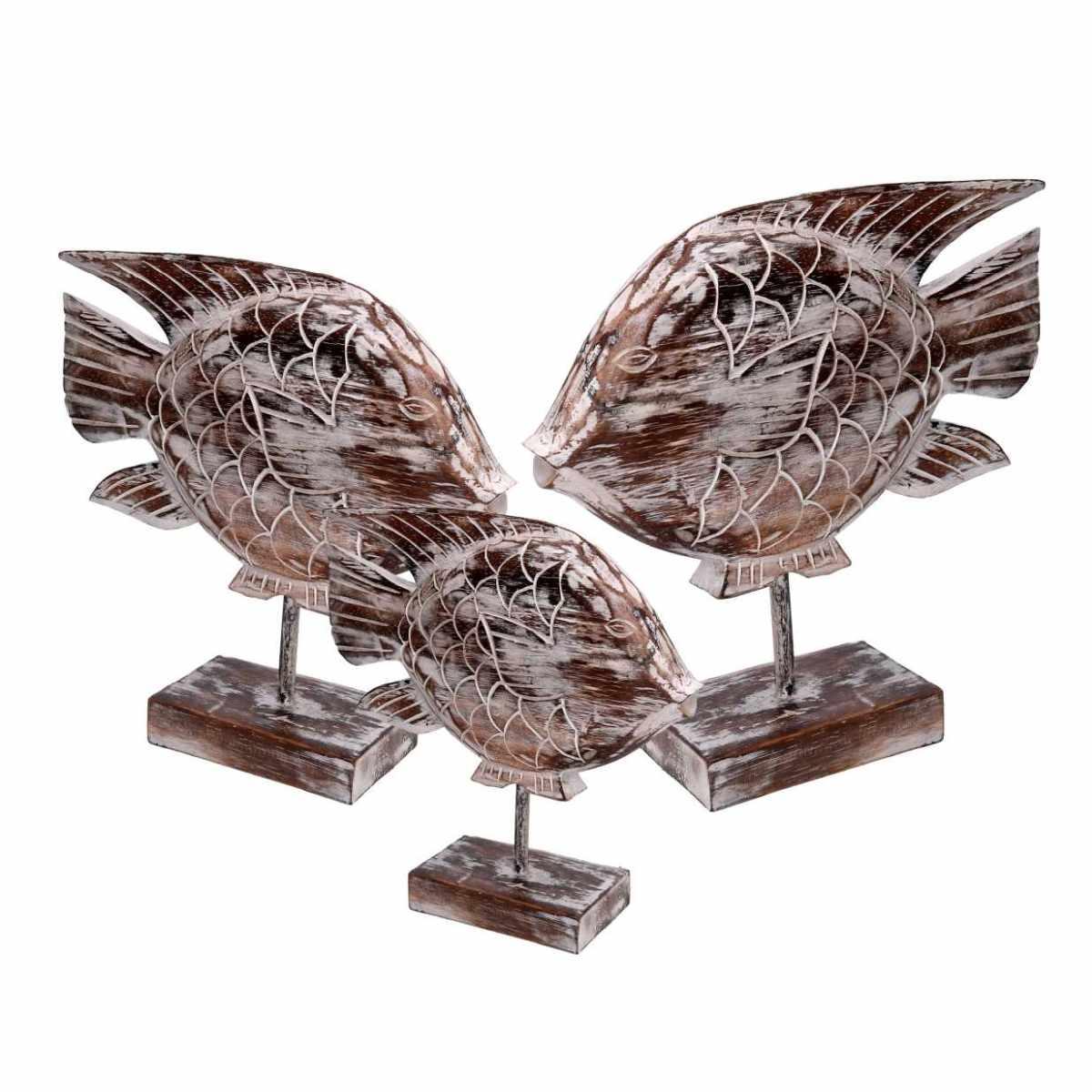 Pesce Legno Set pz.3 Naturale cm.36x10h38 | Vacchetti