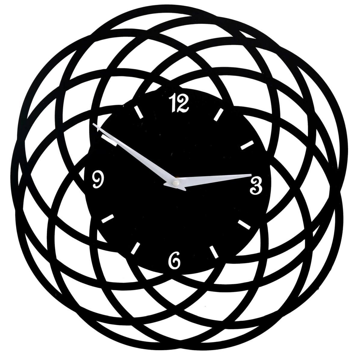 Orologio Metallo Cerchi Nero Tondo cm.Ã?40h2 | Vacchetti