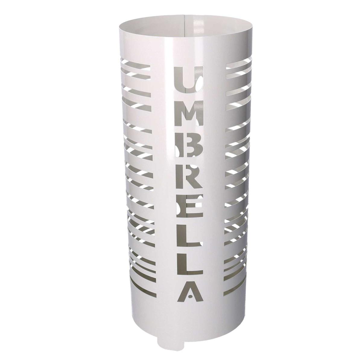Portaombrelli Metallo Scritta Umbrella Bianco Tondo Cm.Ø19H49