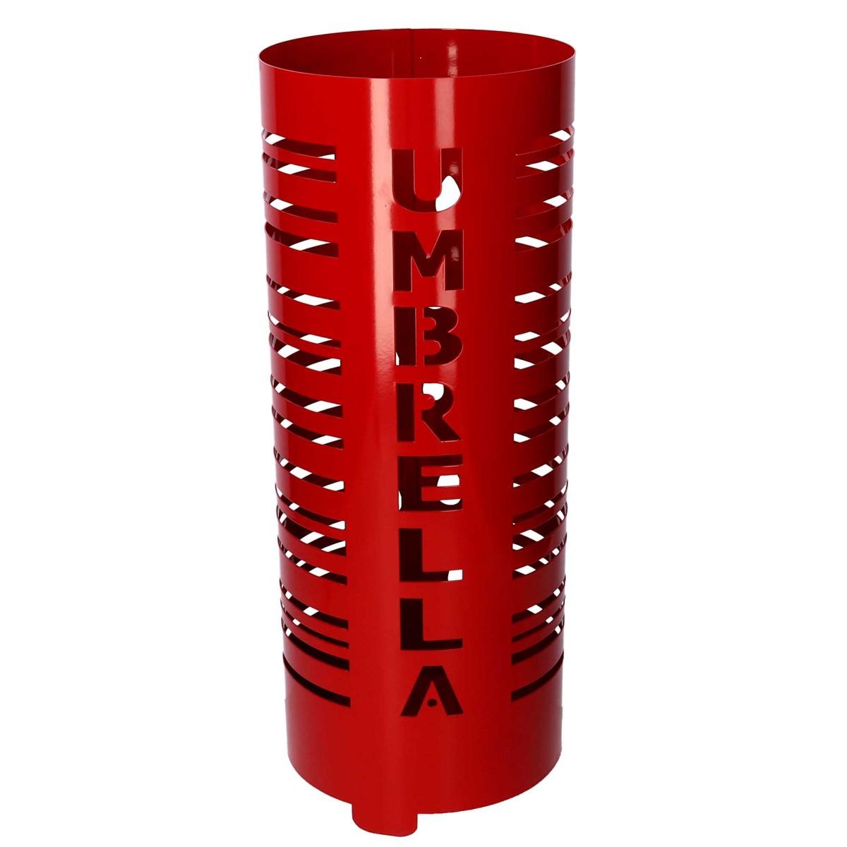Portaombrelli Metallo Scritta Umbrella Rosso Tondo Cm.Ø19H49