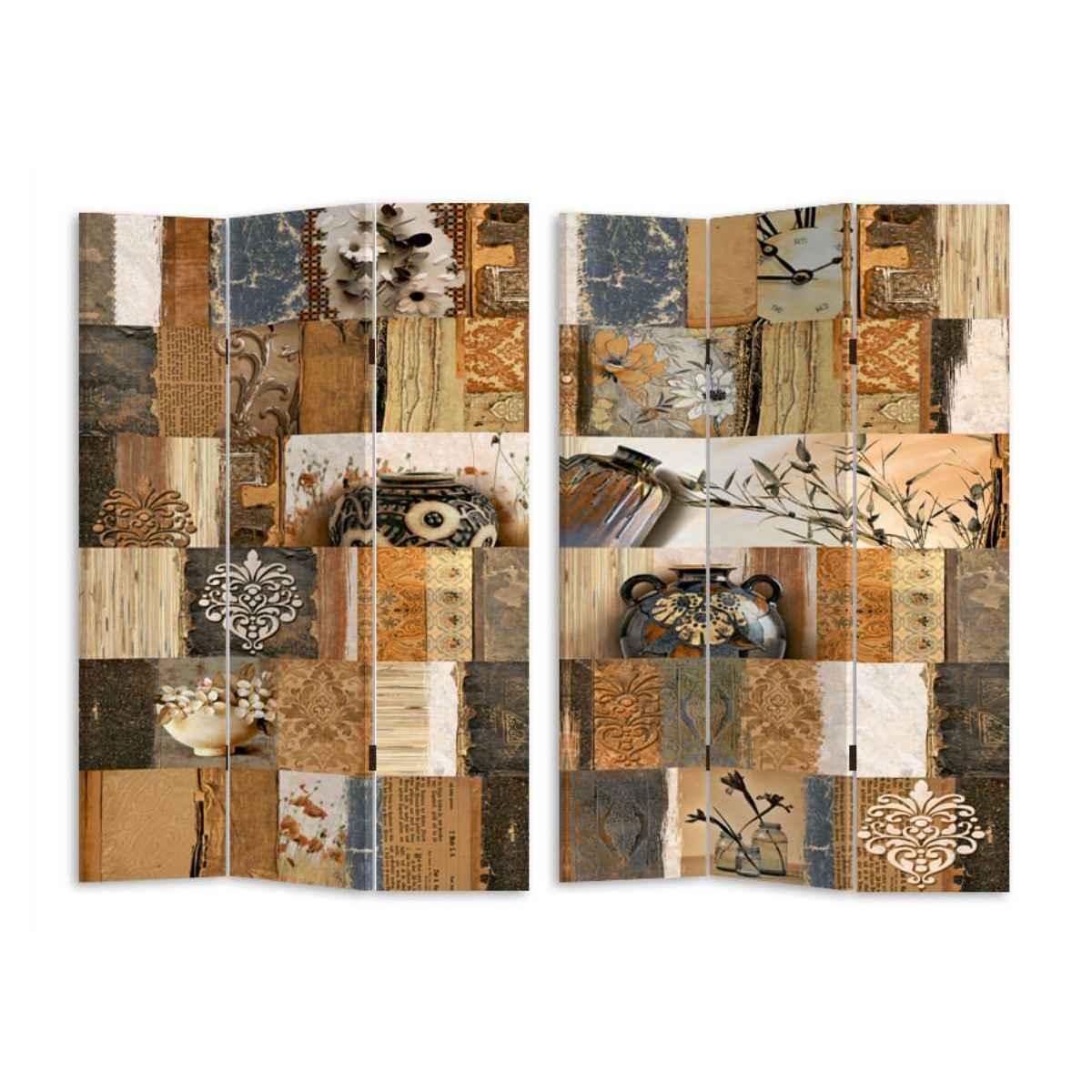 Paravento Stampa Decoupage Tre Ante cm.120,6x2,5h180 | Vacchetti