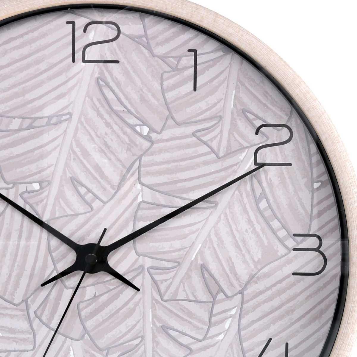 Orologio Plastica Foglie Beige Tondo cm.Ã?32h4,8 | Vacchetti