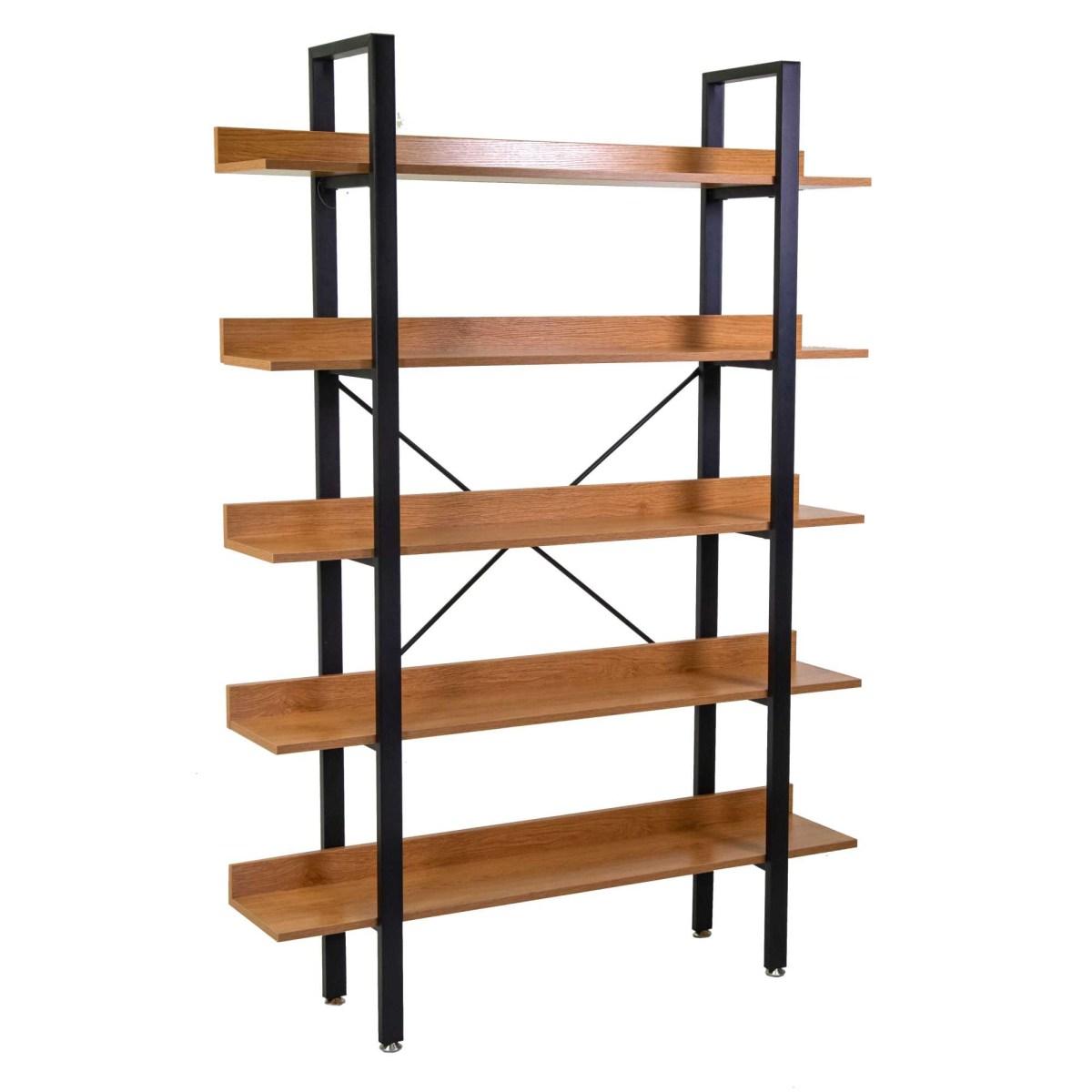 Scaffale Metallo Legno Achille 5 Ripiani cm.120x28h171 | Vacchetti