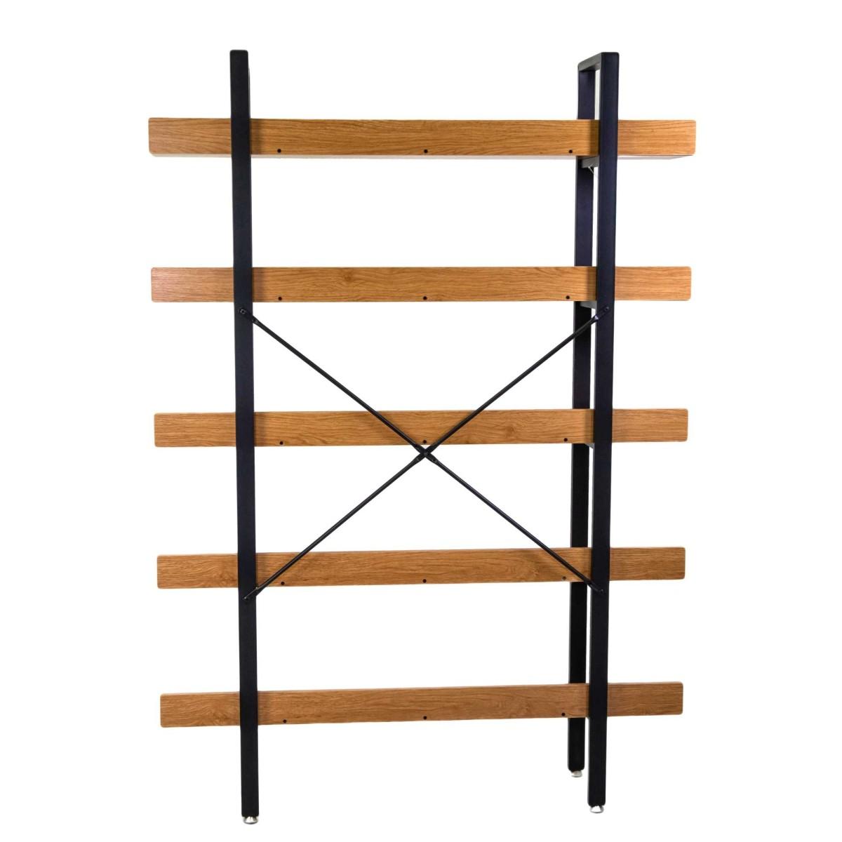 Scaffale Metallo Legno Achille 5 Ripiani cm.120x28h171 | Vacchetti