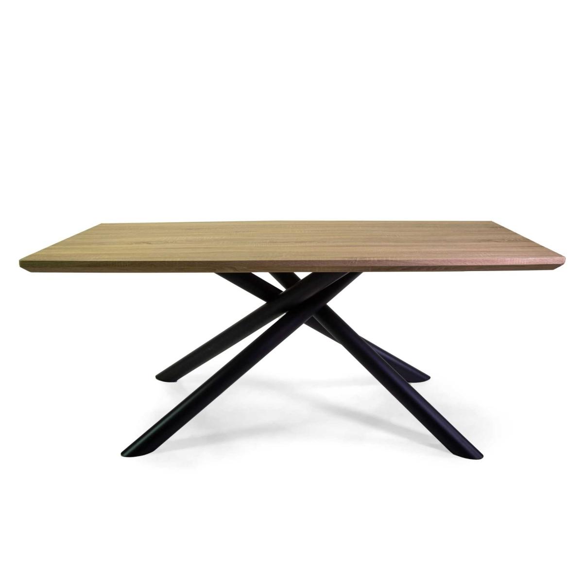 Tavolo Metallo Canberra con Top Legno Nero cm.180x90h75 | Vacchetti