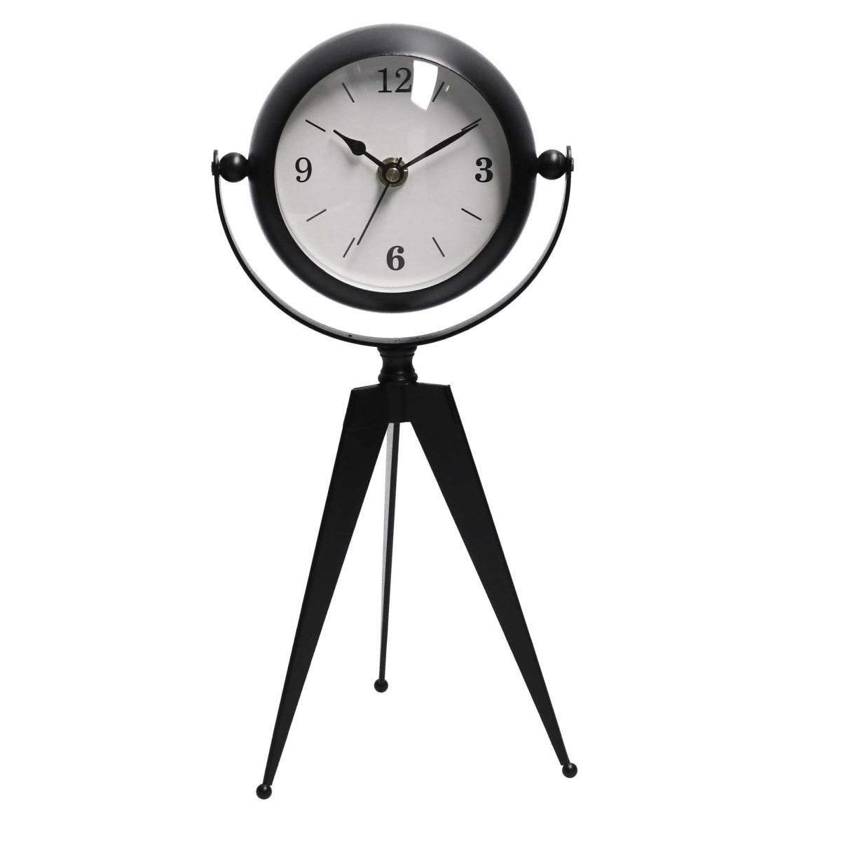 Orologio Da Tavolo Metallo Nero Quadrante Bianco cm.14x11h30 | Vacchetti