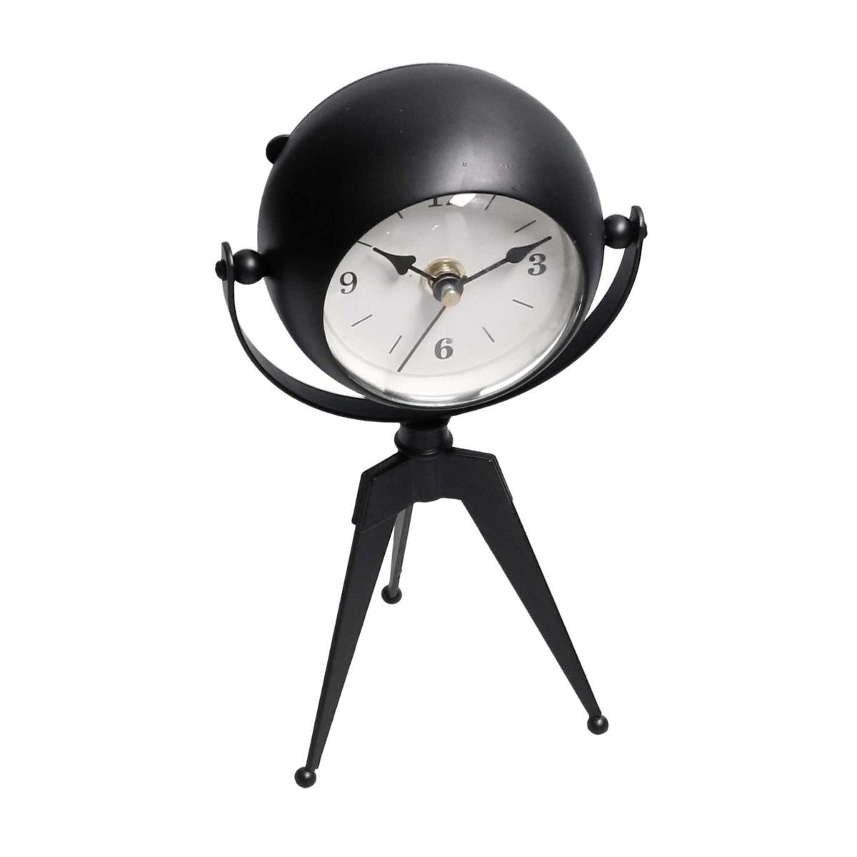 Orologio Da Tavolo Metallo Nero Quadrante Bianco cm.11x8h20 | Vacchetti